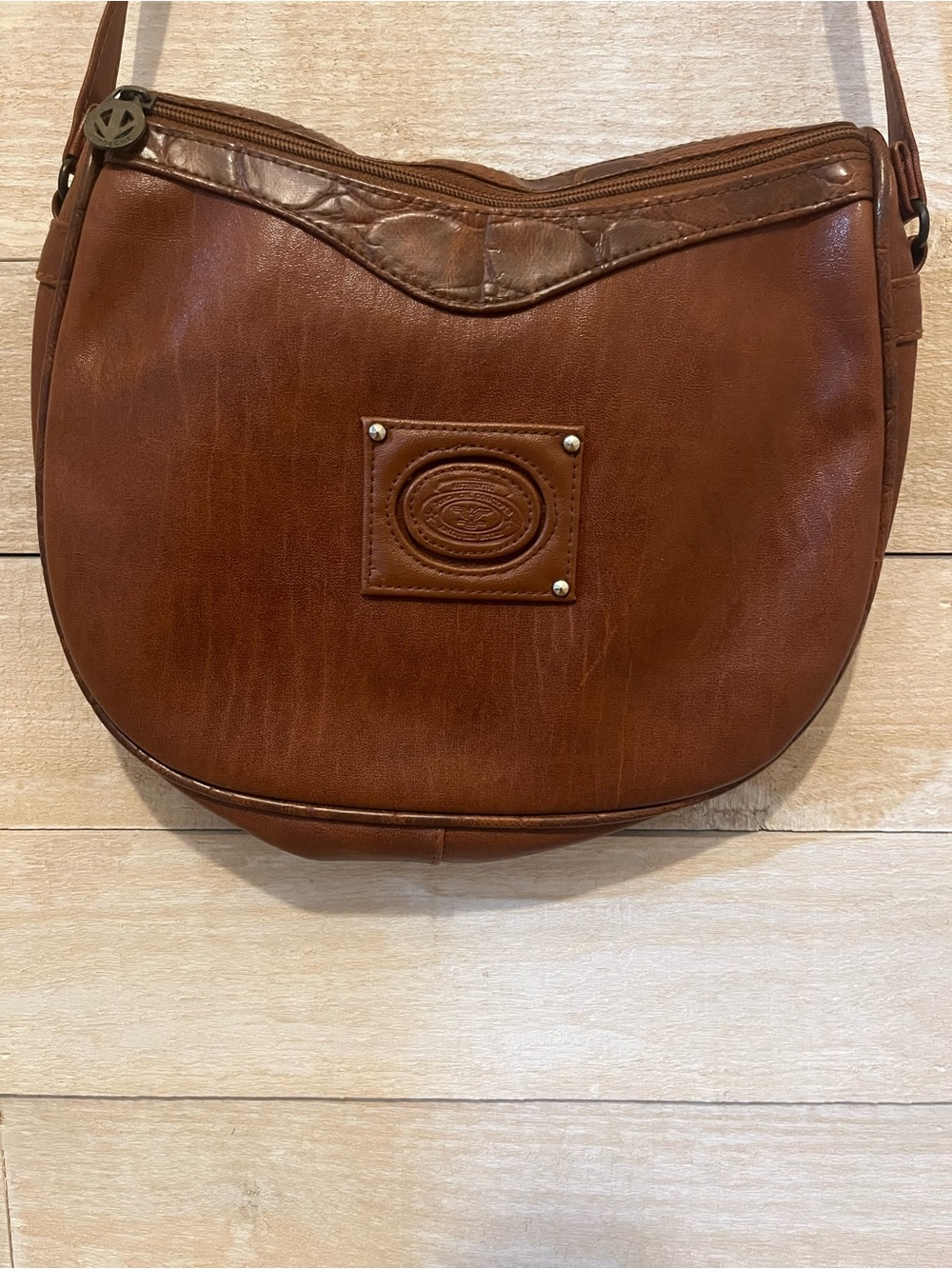 Jordache Brown Leather Y2K Crossbody Bag Vintage - Picture 4 of 15